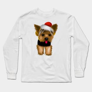 Cute Yorkshire Terrier Drawing Long Sleeve T-Shirt